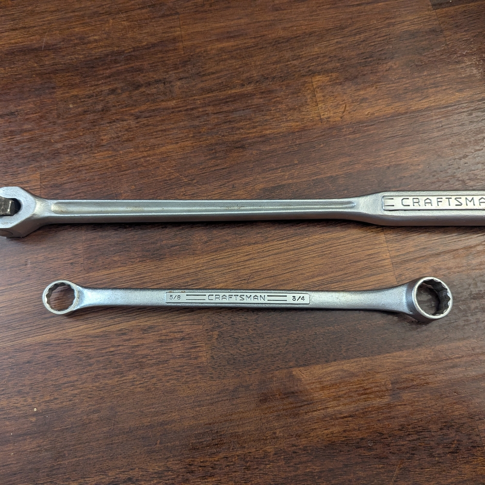 Craftsman 5/8" Offset Ring Wrench + 15" Breaker Bar USA Made Hand Tools